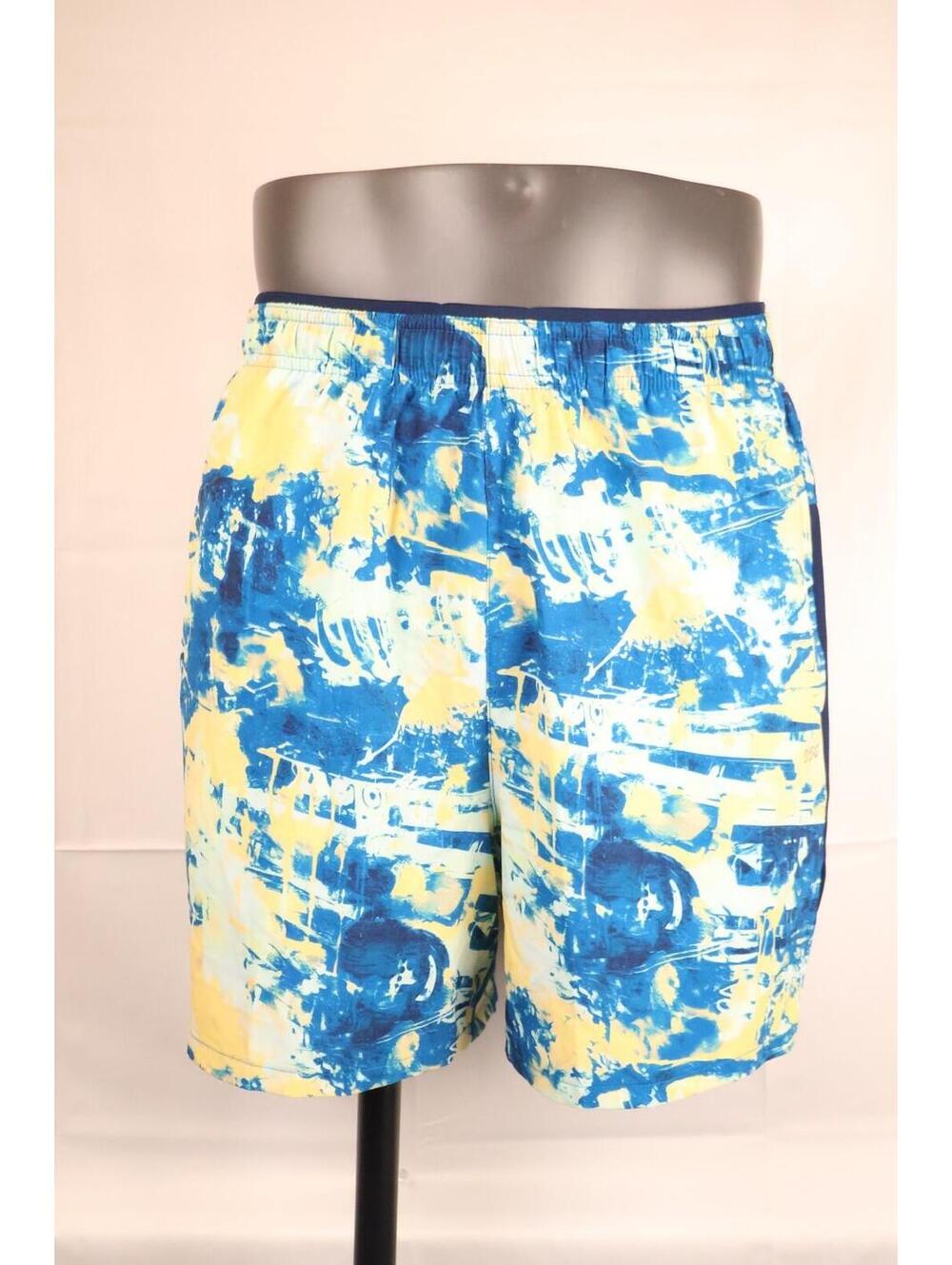 DSG 2-in-1 Running Shorts Men's Large Blue Yellow‎ Print Lined 5" Inseam NWT